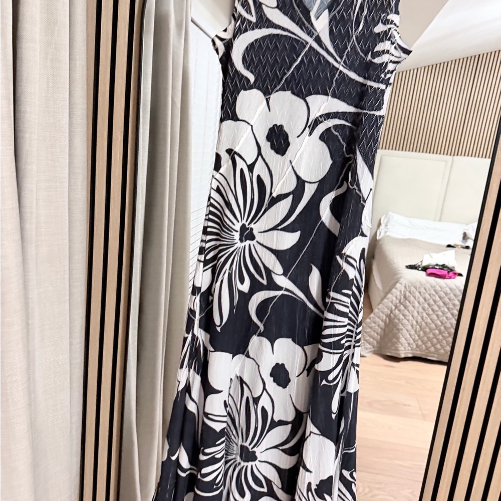 Komarov Black and White Floral Maxi Dress